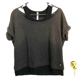 Two-in-one Gray FABLETICS Workout Top